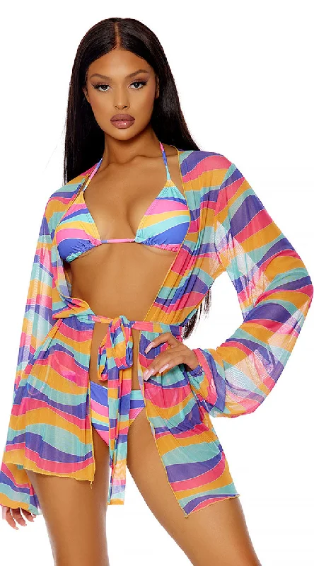 Cover Me Rainbow Mesh Kimono