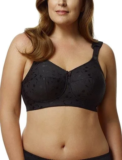 Elila Jacquard Soft Cup Bra, BLACK