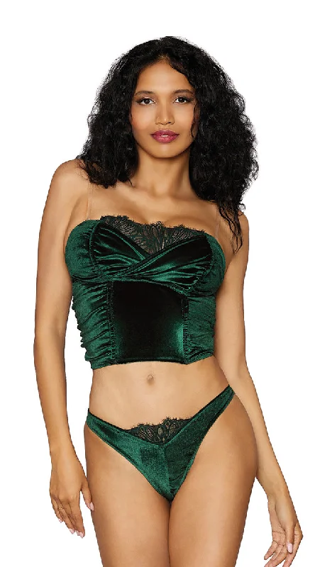 Enchanting Velvet Bustier Set