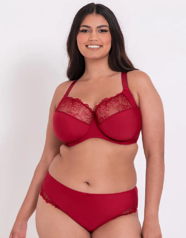 Flirtelle Emilie Full Cup Side Support Bra Red