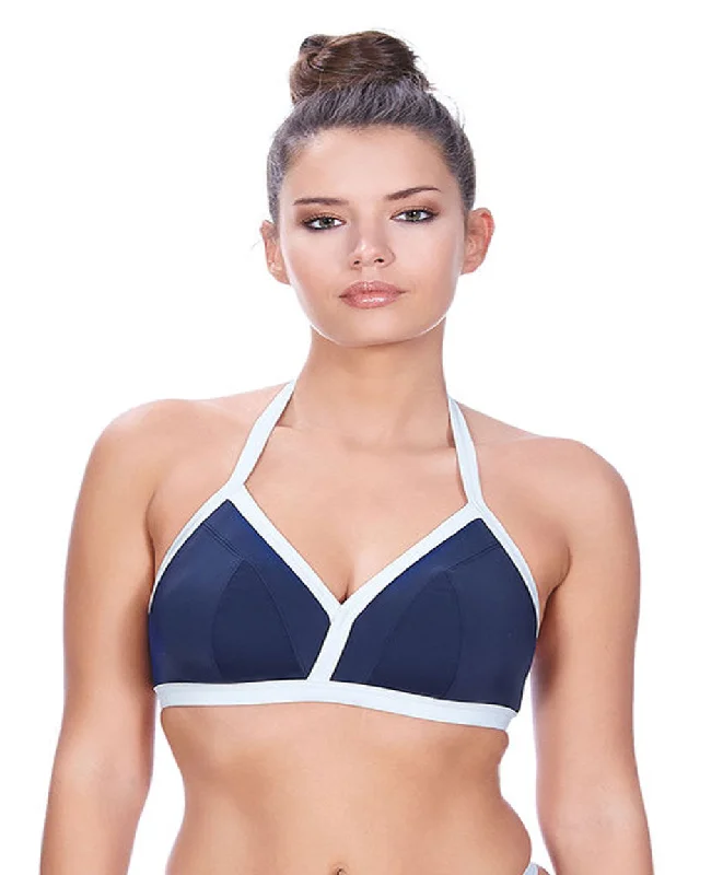 Freya In The Navy Deco Soft Triangle Bikini Top, Marine