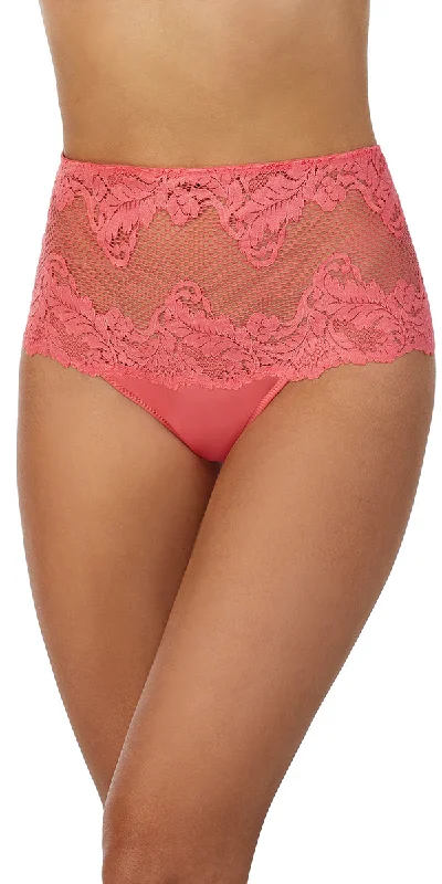 Le Mystere Lace Allure Sweet Coral High Waisted Thong Panty 7946