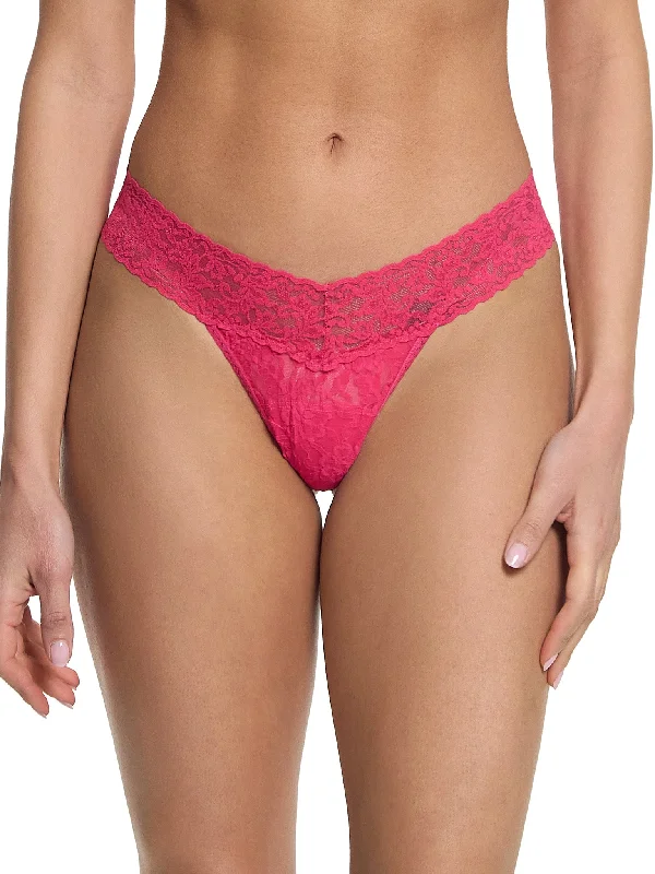 Signature Lace Low Rise Thong Sweet Tart Pink