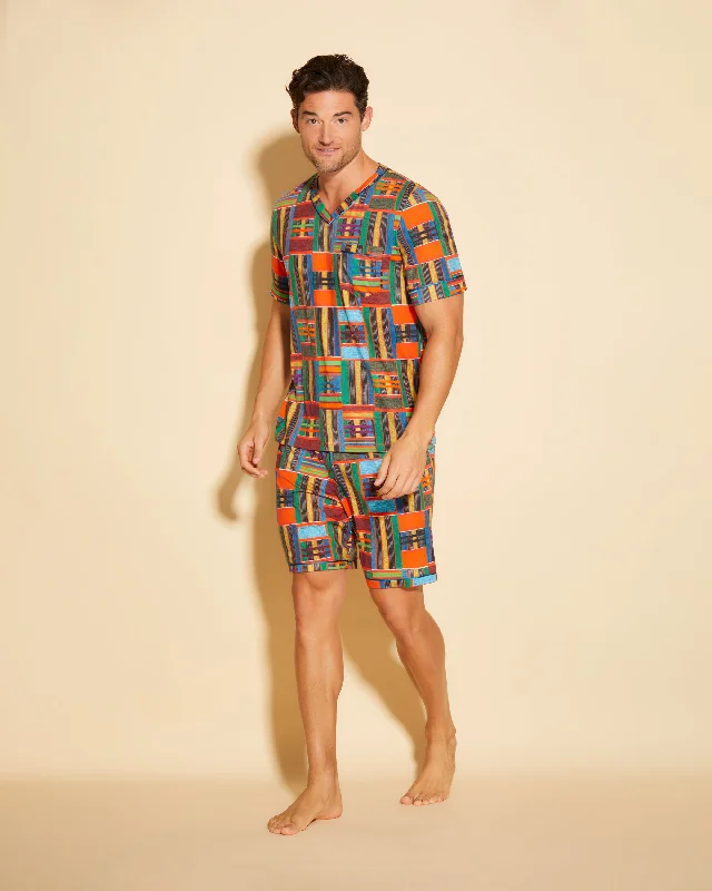 Kurzärmeliges Top & Shorts Pyjama-Set Für Männer