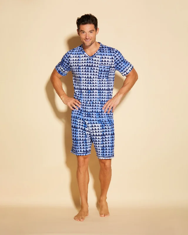 Kurzärmeliges Top & Shorts Pyjama-Set Für Männer