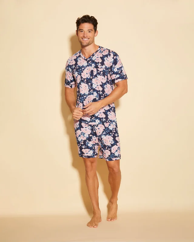 Kurzärmeliges Top & Shorts Pyjama-Set Für Männer