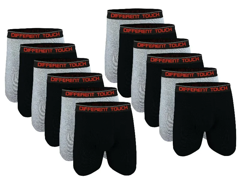 Long Leg Boxer Briefs | Big & Tall Classic Color | Men's Underwear (12 Pack)