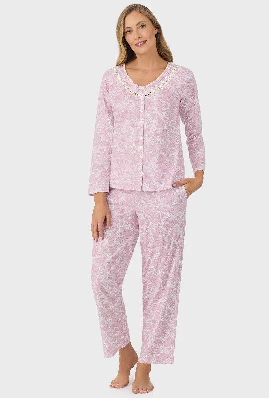 Ballet Pink Paisley Long Sleeve Long Pant PJ Set