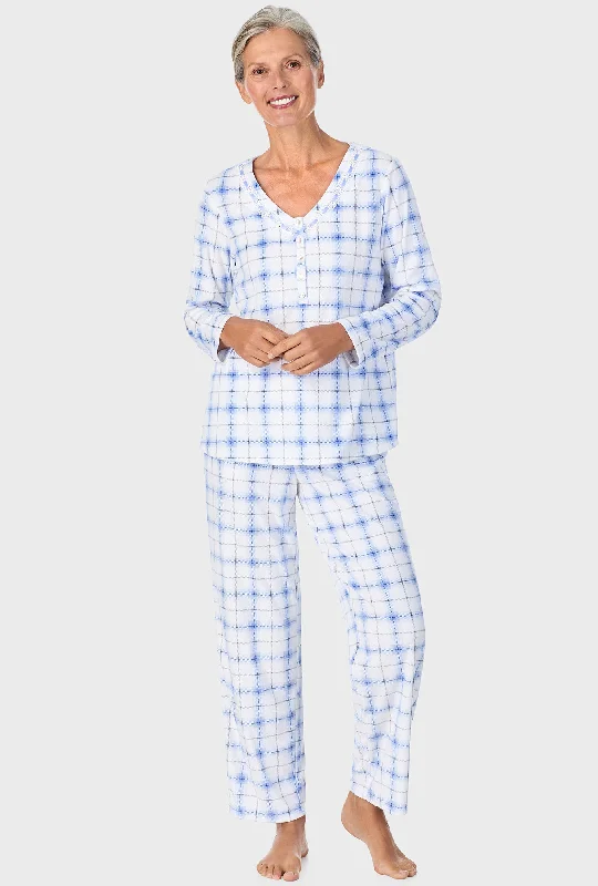 Blue Bell Plaid Long Sleeve Henley PJ Set