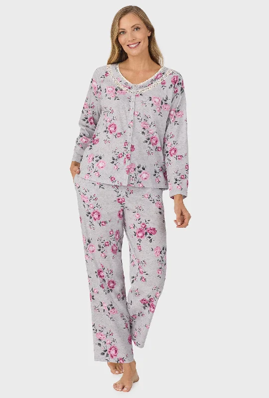 Heather Garden Roses Long Sleeve Long Pant PJ Set