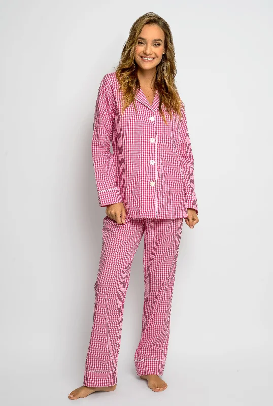 Pink Gingham Cotton Pajamas