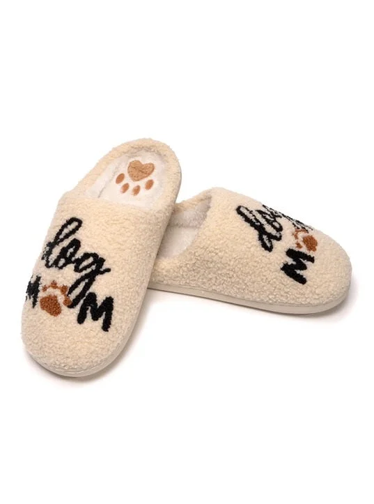 Living Royal Cream Dog Mom Rubber Sole Slippers 126