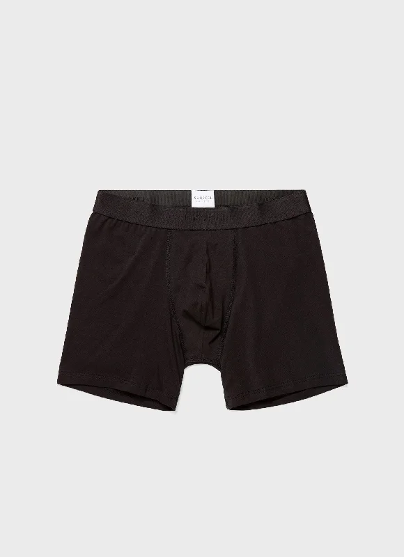 Men's Stretch Cotton Boxer Briefs in Black