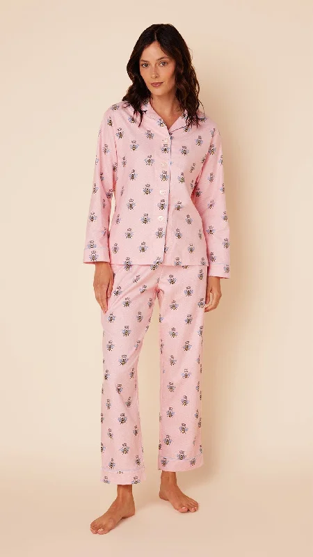 Queen Bee Flannel Pajama - Pink