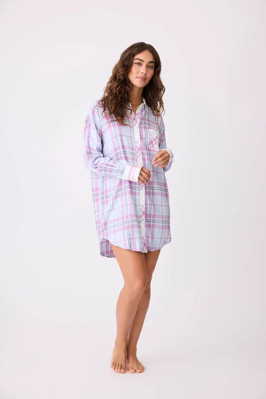 Plaid Stripes Night Shirt