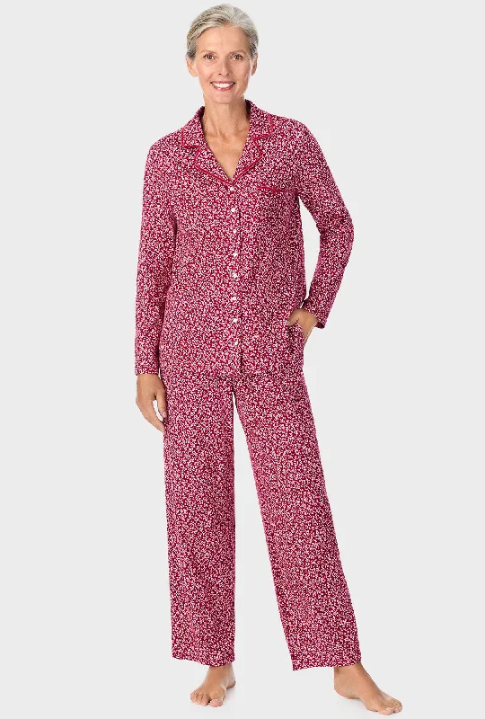 Wine Vine Floral Long Sleeve Long Pant PJ Set